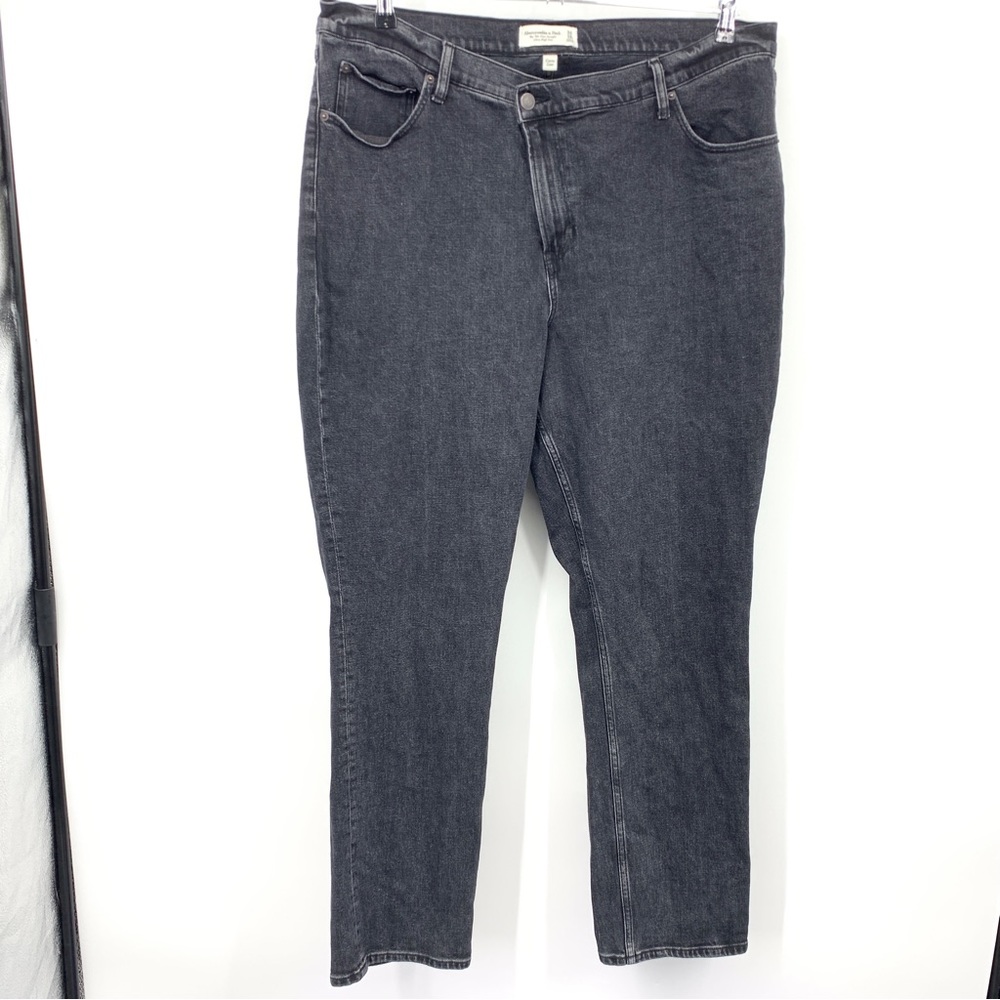 Abercrombie & Fitch Women 34 Size 18 Jeans Black Curve Love 90s Slim Straight